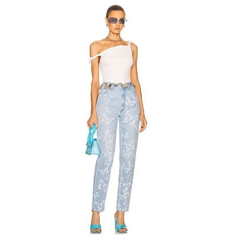 MOTHER SNACKS High Waisted Twizzy Skimp Bread & Butterfly Jeans Size 27